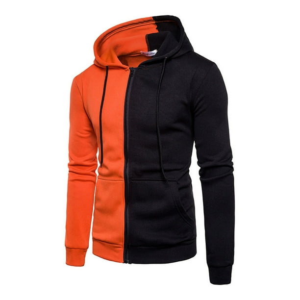 Colorful Blocks Lightweight Mans Jacket with Hood Long Sleeved Zippered Outwear Colorful Blocks Lightweight Mans Jacket with Hood Long Sleeved Zippered Outwear